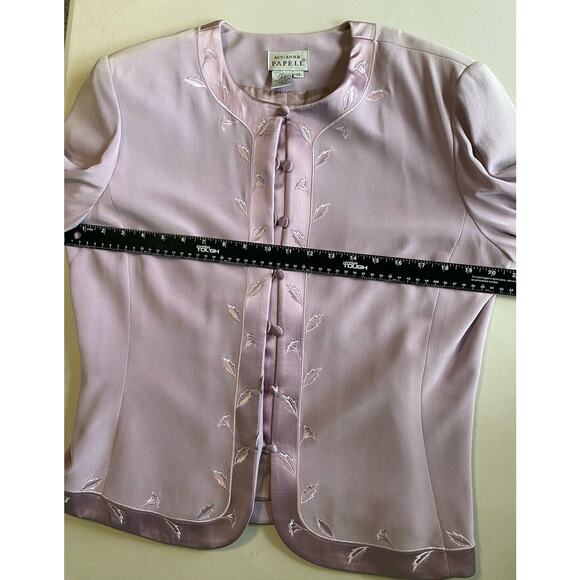 ADRIANNA PAPELL Maxi Skirt Suit Size 14 100% SILK New Vintage Purple Embroidered - Picture 16 of 16